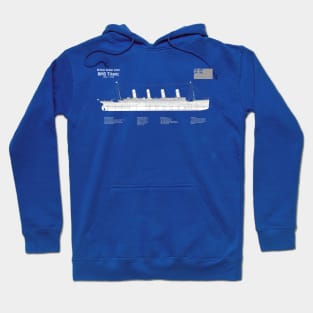 RMS Titanic ship plans. White Star Ocean Liner -  ABDpng Hoodie